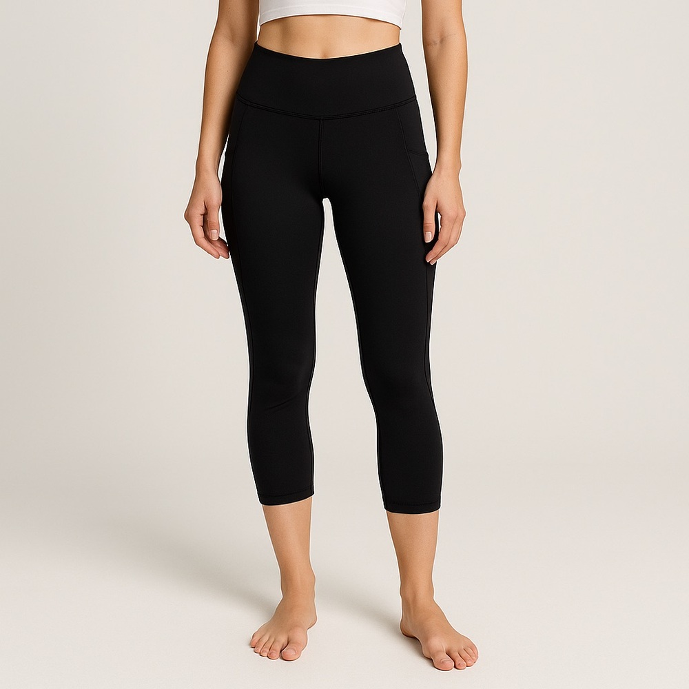 Champion Black High-Rise Cropped Pocket Leggings Size XS